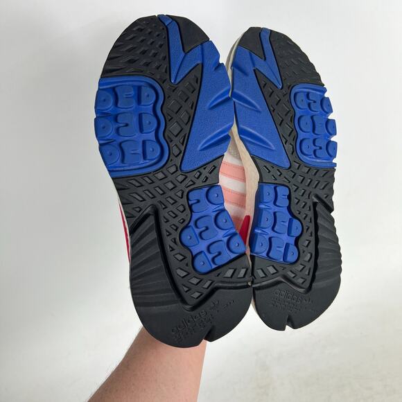 Adidas Nite Jogger Sneakers Women's 7.5 White Gray Lace Up Running Shoes EG9232 - Picture 8 of 10